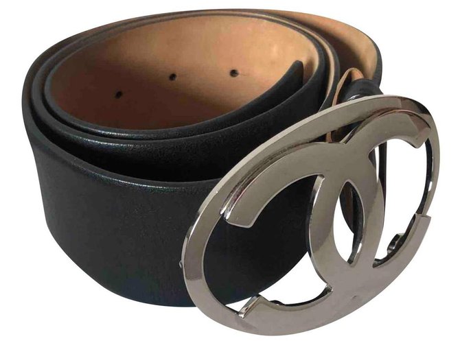 Chanel big logo belt Black Lambskin ref.162793 - Joli Closet