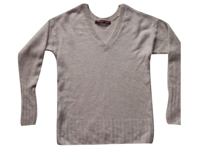 Comptoir Des Cotonniers Kaschmirpullover V-Ausschnitt Beige XS