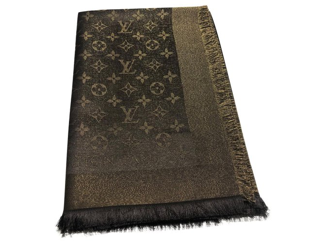 Louis Vuitton Monogram Shine Brown Silk Polyester Wool Viscose  ref.162834