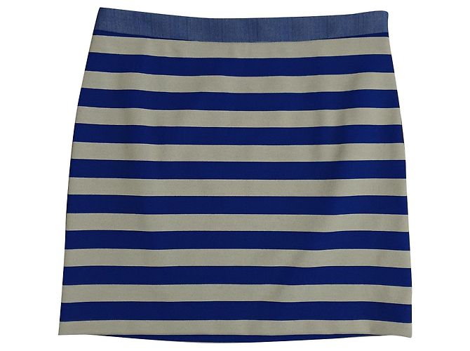 Falda de rayas azul y blanca Patrizia Pepe Blanco