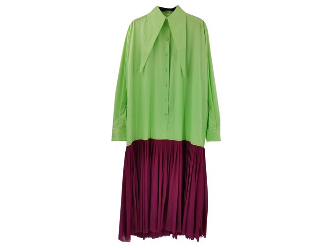 Céline Dresses Green Purple Cotton Polyester  ref.162866