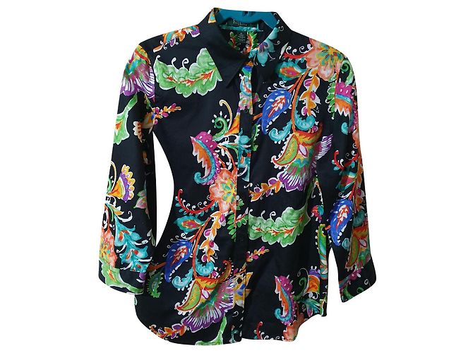 Camicia Ralph Lauren Nera Multicolore in Cotone Nero