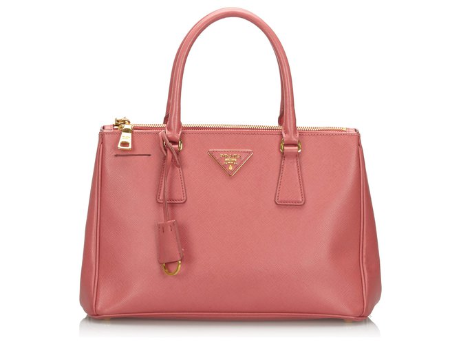 Galliera Prada rosa couro Saffiano Galleria Handbag  ref.162919