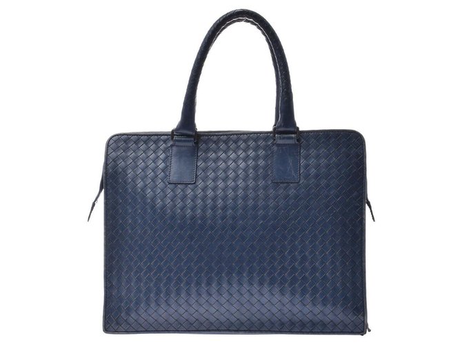 Bottega Veneta Intrecciato Hand Bag Blue Leather  ref.162958