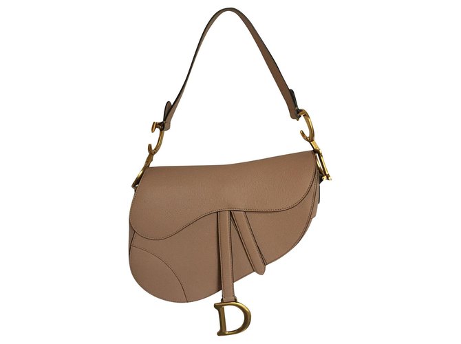 Dior color saddle bag by Dior Flesh Leather  ref.163021