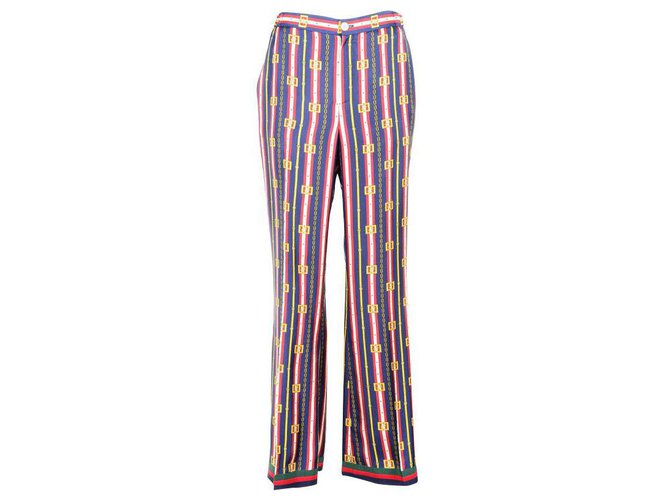 Gucci Pantalones, polainas Multicolor Seda  ref.163030