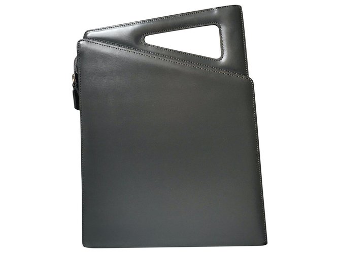 Lancel atypical bag Dark grey Patent leather  ref.163086