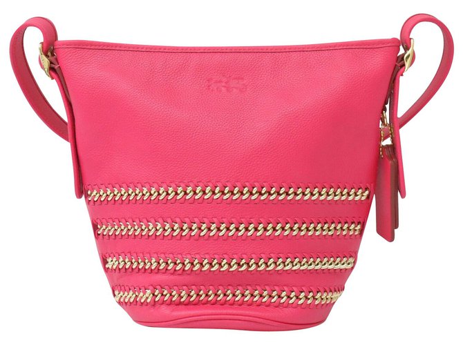Coach Chain Leather Crossbody Pink  ref.163166
