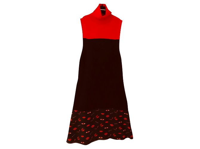 Vestido Sonia Rykiel de Malha de Lã e Seda Estampada Multicor