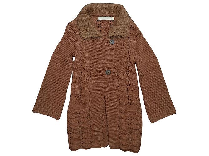 Munthe Plus Simonsen Strickjacke Braun Wolle Angora