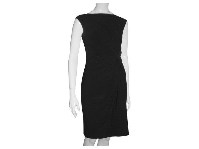 Ralph Lauren Pequeno vestido preto Poliéster Elastano  ref.163362
