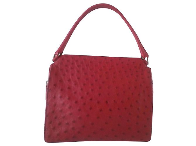Borsa PRADA in struzzo rosso 