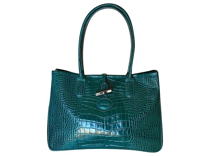 Longchamp BOLSA ESMERALDA EM PELE DE BORRO EM FORMA DE CROCO