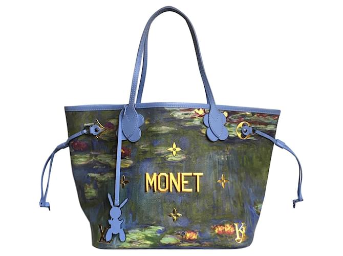 Louis Vuitton Masters Collection Neverfull Monet Multiple colors Golden Light blue Leather Cloth  ref.163507