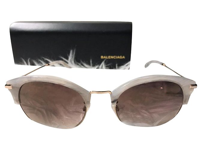 Gafas de sol Balenciaga blancas de acero Blanco