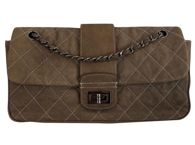 Chanel Beige Leather  ref.163547