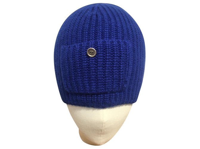Chanel Hüte Blau Wolle  ref.163650