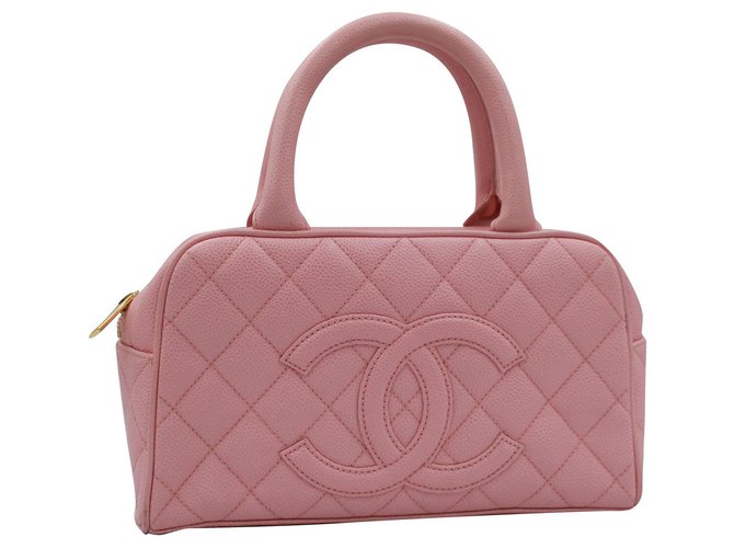 Chanel Handbags Pink Leather  ref.163687