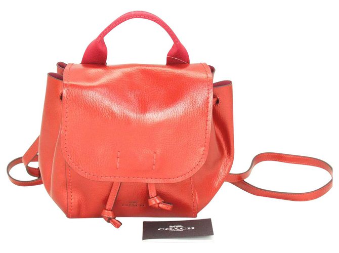 Coach Backpack Red Leather  ref.163724