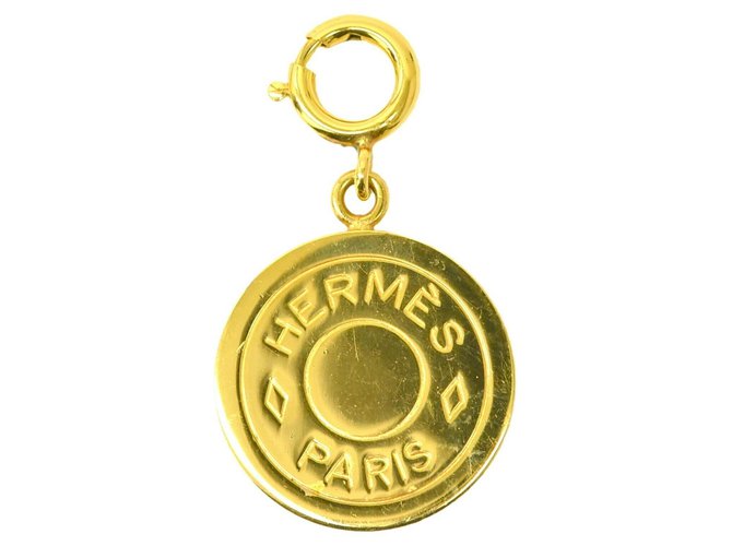 Hermès Sellie Anhänger Top Halskette Golden Vergoldet  ref.163806