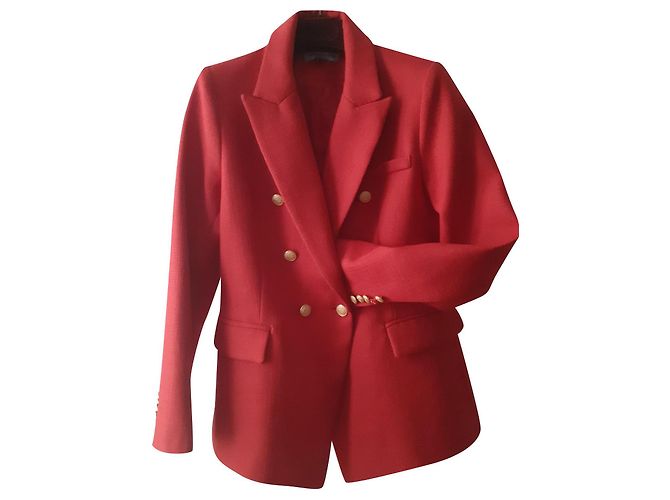 Alexandra Neel Balmain style blazer Red