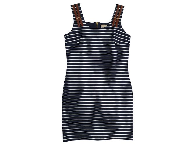 Vestido de rayas Michael Kors Azul Blanco M Azul oscuro