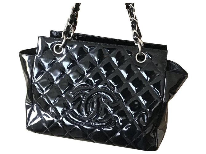 Chanel Handtaschen Schwarz Lackleder  ref.163850