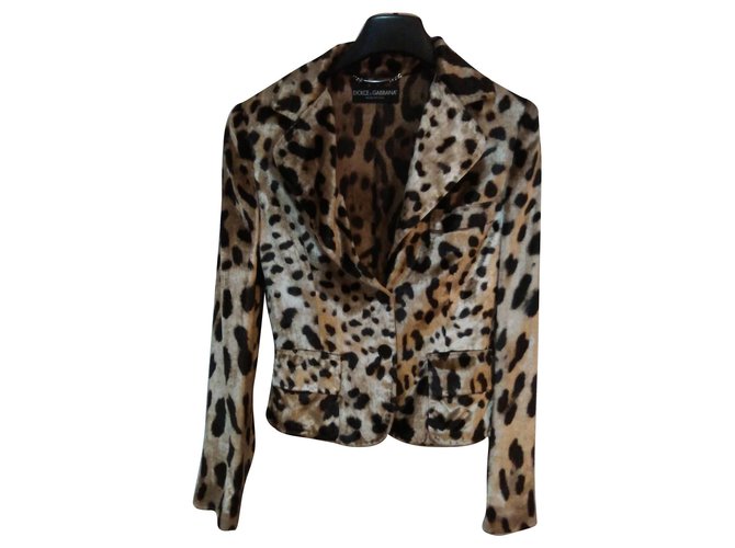 DOLCE & GABBANA Leopard print Jacket Silk Viscose  ref.163865