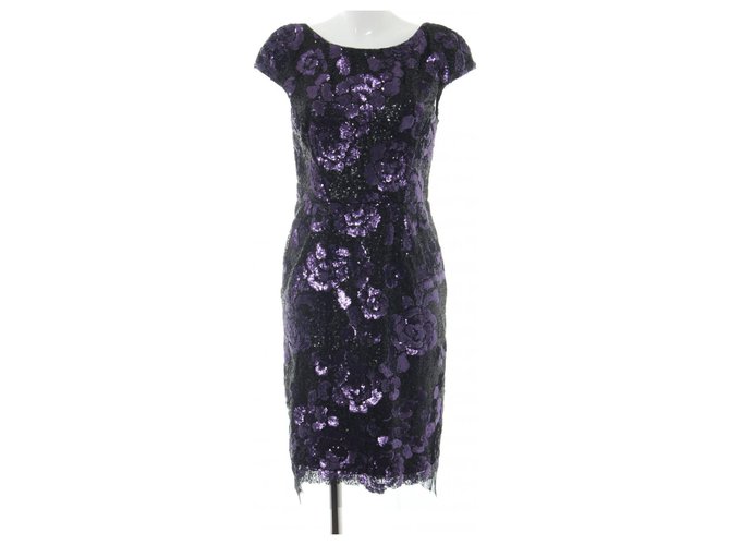 Vera Wang Sequinned dress Black Purple  ref.163871