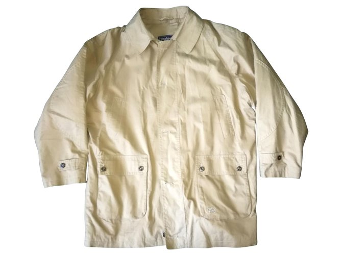Burberry Prorsum «Burberrys» Trench-coat en gabardine de coton beige à carreaux Prorsum Vintage Nova Check  ref.164057