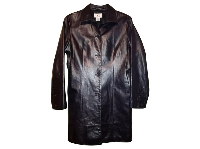 genuine black leather coat Coats 
