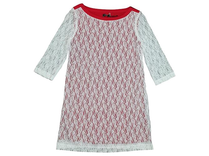Byblos Kleid rot mit weißer Spitze