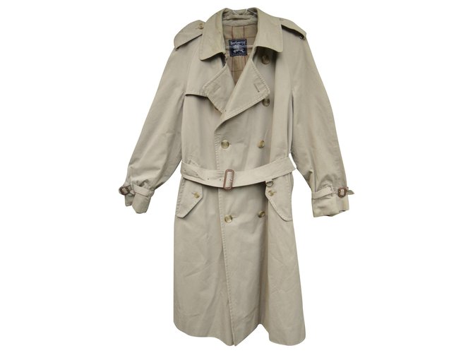 Burberry Trench coat cáqui vintage para homem 52 Algodão puro Caqui  ref.164078
