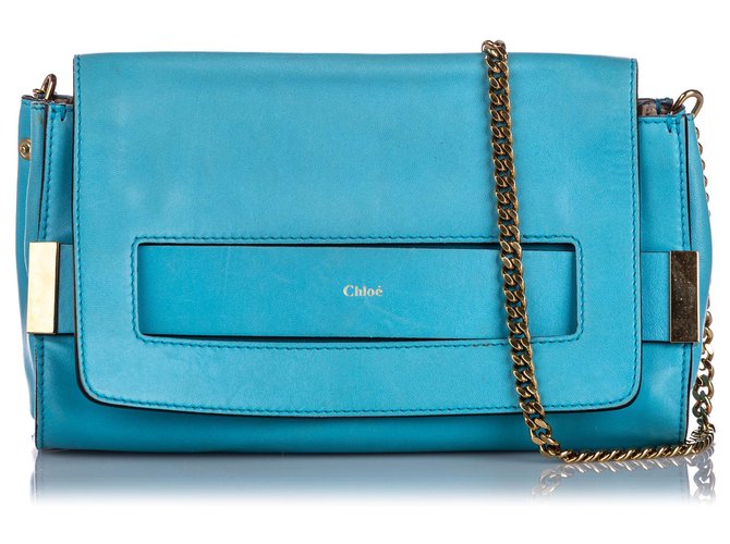 Chloé Chloe Blue Elle Crossbody Bag Leather  ref.164120