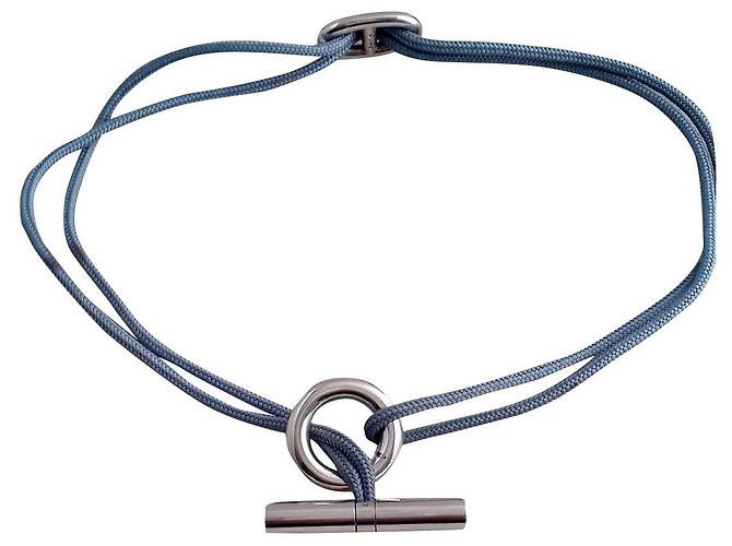 Hermès Skipper GM Blu chiaro Argento