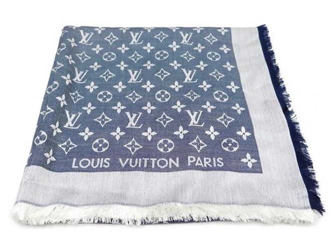 Louis Vuitton monogramma Blu Seta Lana