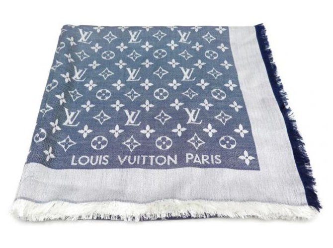 Louis Vuitton monogram Blue Silk Wool  ref.164209