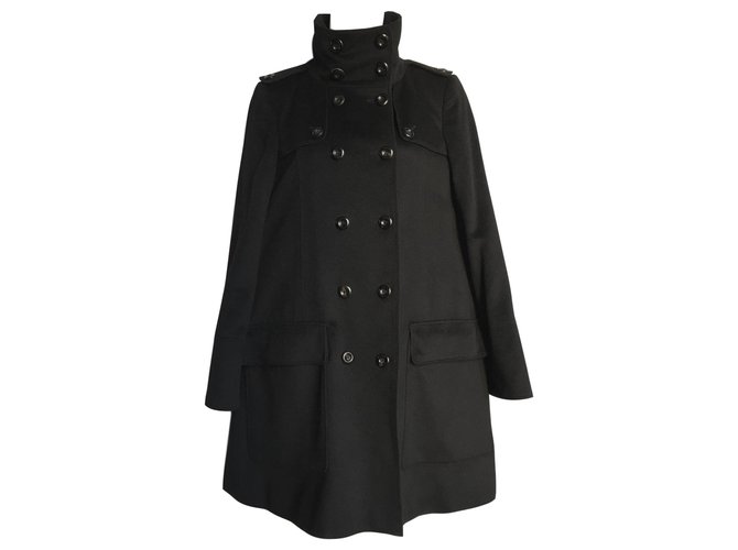 Burberry London coat Black Cashmere Wool  ref.164219