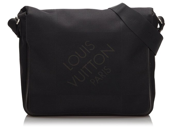 Terre damier geant messenger cloth satchel Louis Vuitton Black in