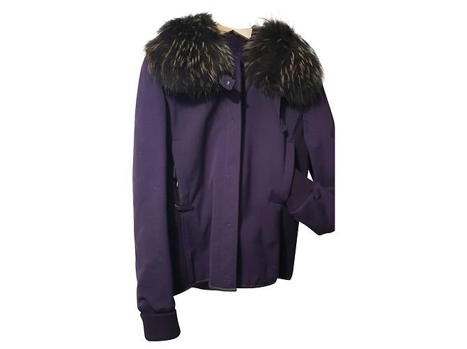 Prada Jacke Lila mit Lederdetails