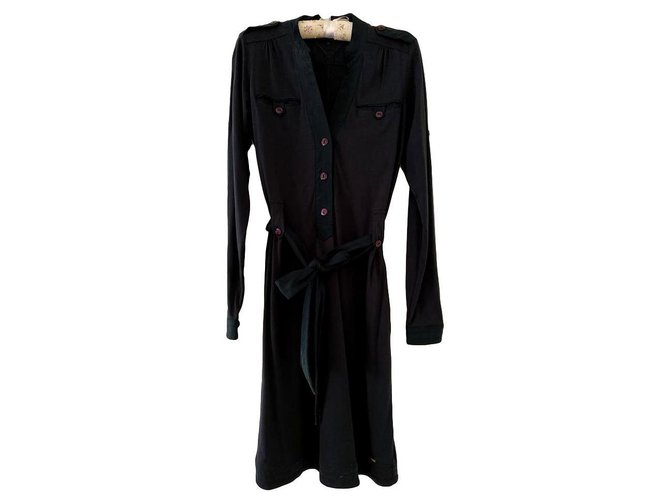 vestido clásico de algodón tommy hilfiger Azul oscuro Modal  ref.164669