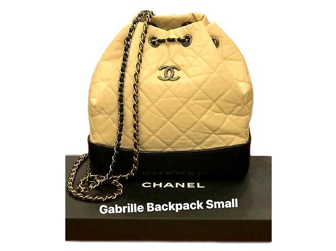 Gabrielle Chanel Backpacks Black Beige