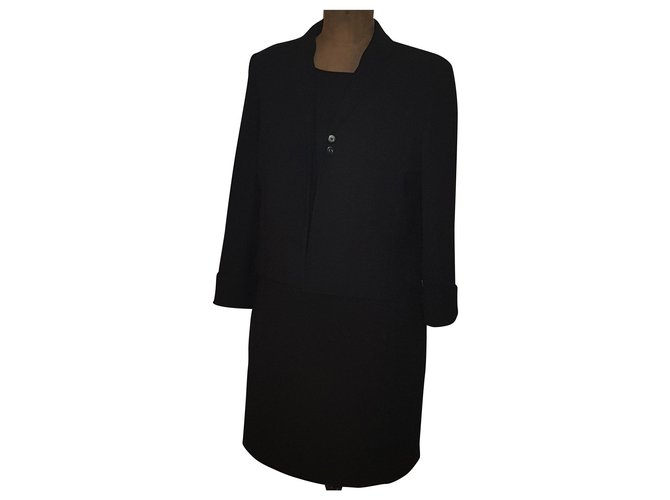 Calvin Klein Skirt suit Black Polyester  ref.164719