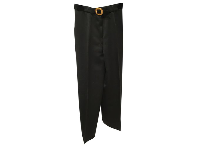 Hermès Pantalons, leggings Polyester Noir  ref.164744