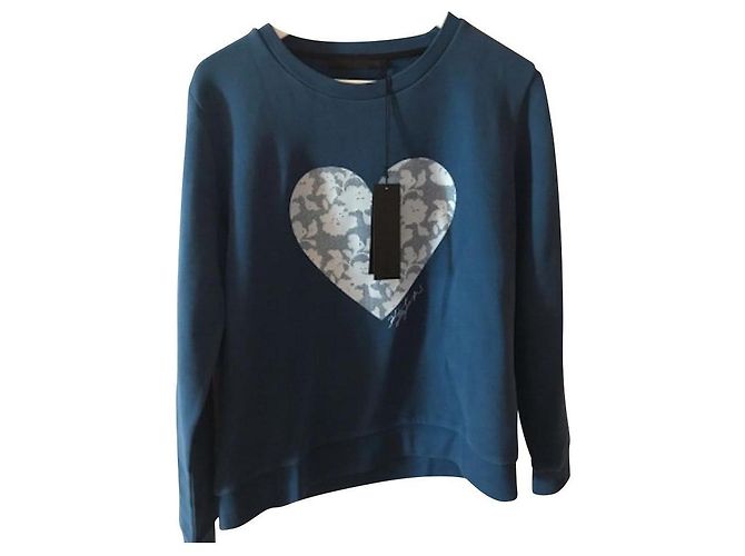 Karl Lagerfeld Blauer Baumwollpullover Rundhals