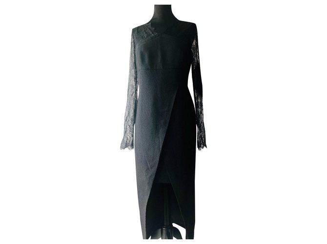 Chanel vestido de noite Preto Seda Viscose  ref.164805