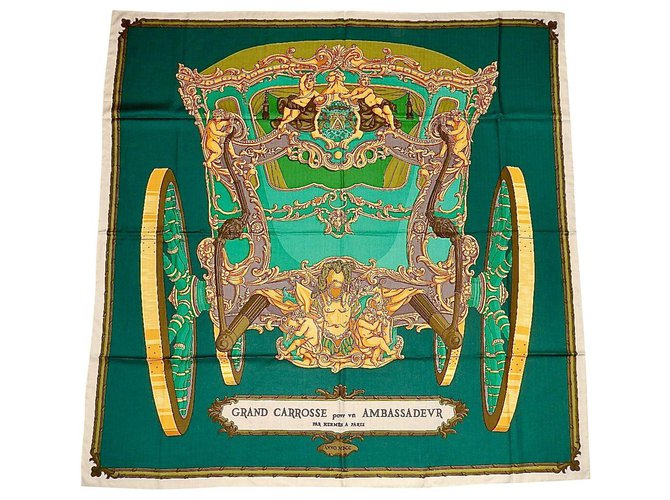 Hermès Grand Carrosse pour un Ambassadeur Cachemire Multicolore  ref.164868