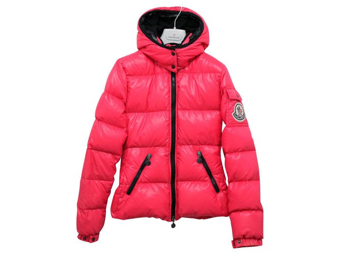 Moncler Real Down Jacket with removable Hood Pink Polyamide  ref.164959