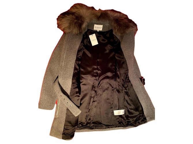 Claudie Pierlot Coats, Outerwear Grey Wool  ref.165071