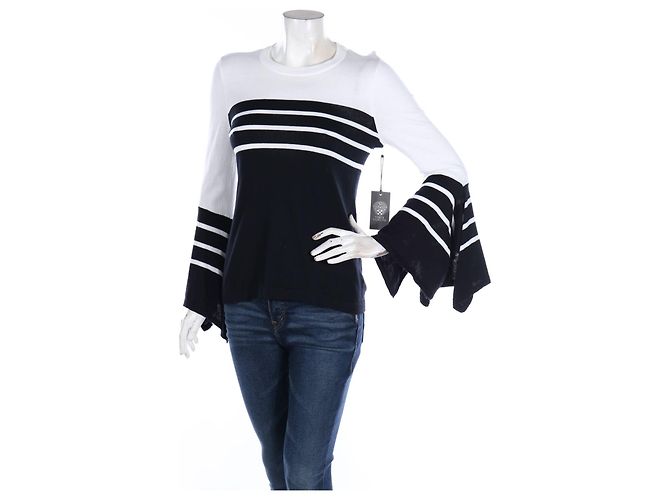 Vince Camuto Strickpullover Schwarz Weiß 